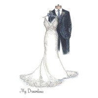 Dreamlines Wedding Dress Sketch Logo