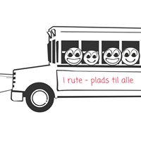 Den glade bus med det lange lys Logo