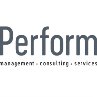 PERFORM management, consulting, services. Logo