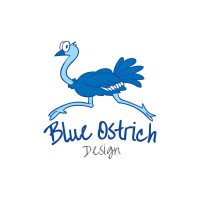 Blue Ostrich Design Logo