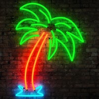 Neon Palm Tree Logo