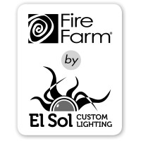 Fire Farm Lighting and Fire Farm by El Sol Logo