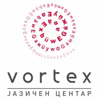 Vortex Language Centre (Јазичен центар „Вортекс“) / Vortex Translations („Вортекс преводи“) Logo