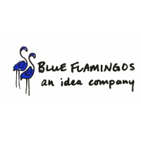 Blue Flamingos An Idea Company Logo