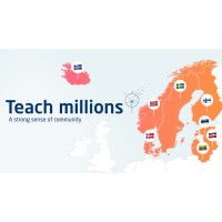 Teach millions 🌍🇩🇰🇪🇪🇫🇮🇮🇸🌎🇱🇻🇱🇹🇳🇴🇸🇪🌏 Logo