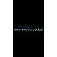 #handcrafted gourmet burger bar Logo