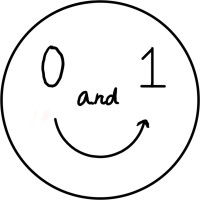 0 and 1 Logo