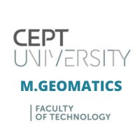 MTech Geomatics (GEO), CEPT University Logo