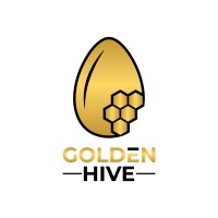 Golden Hive, a Human Bees Company Logo