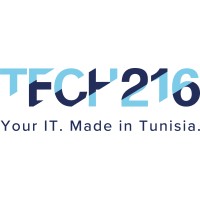 Tech216: Your IT. Made in Tunisia. Logo