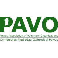 POWYS ASSOCIATION OF VOLUNTARY ORGANISATIONS CYMDEITHAS MUDIADAU GWIRFODDOL POWYS Logo