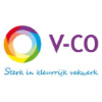 V-CO Sterk in kleurrijk vakwerk Logo